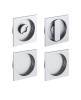Ручка Profil Doors Comit для раздвижной двери, врезная квадратная с замком хром матовый (комплект из 4 шт)
