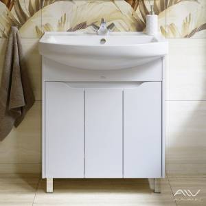 Тумба с раковиной Alavann Crystal 75 белая