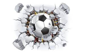 3D Фотообои Artegrafico «Мяч разламывает стену» SP022 канвас