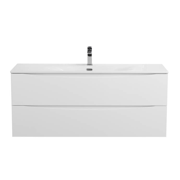 Тумба с раковиной BelBagno MARINO-CER-N-1200-2C-SO-BL-P подвесная, Bianco Lucido, 51.6x121x46