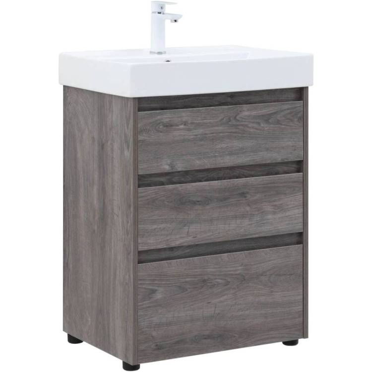 Тумба с раковиной Aquanet Nova Lite 00302470 60 дуб рошелье, 3 ящика