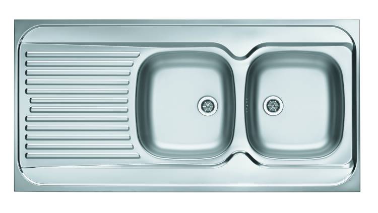 Мойка кухонная Alveus Classic 100R 1009085 Nat-60 правая, с сифоном, 120x60
