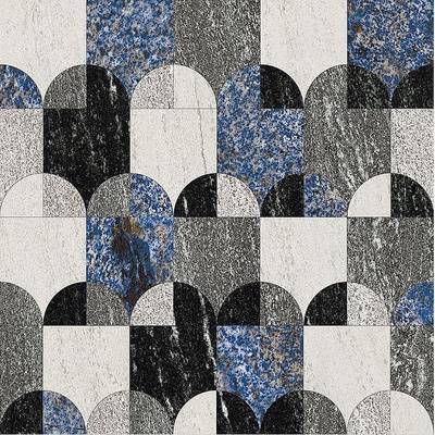 Керамогранит Fioranese Granum GRA606L Deco Arcs Blu levigato 60x60