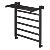 Полотенцесушитель водяной Comfysan Marte-K 012540 W-5 60/50 с полкой, черный матовый