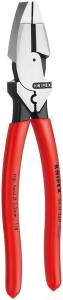 Lineman s Pliers Плоскогубцы KNIPEX электромонтажные, зона обжима, рез проволоки: средняя d 4.6 мм, твёрдая d 3 мм, 240 мм, чёрные, 1К ручки
