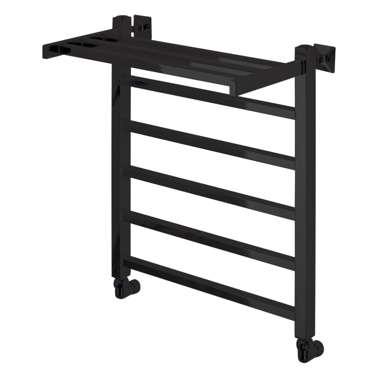 Полотенцесушитель водяной Comfysan Marte-K 012540 W-5 60/50 с полкой, черный матовый