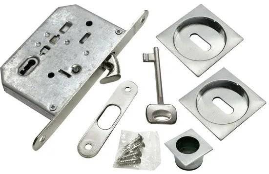 Комплект для раздвижных дверей Morelli MHS-2 L SC матовый хром, с замком