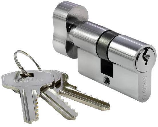 Цилиндр ключевой Morelli 50CK PC хром