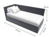 Кровать Лига Диванов Лига-039 122081L серый левая 90x200 фото 8