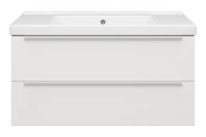 Тумба с раковиной Misty Карат 100 П-Кар09100-01/19-2Я 96x48 белый, коричневый
