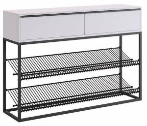 Стеллаж для обуви Mebelson Крафт 2 LMN-02.2342 черный муар/белый