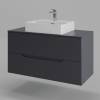 Тумба с раковиной Orange Line Li-100TugMDF+B04-500W графит матовый, 100 см фото 2