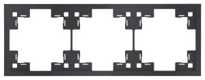 Трехместная рамка Rikett Standart 35830 MB черный сатин