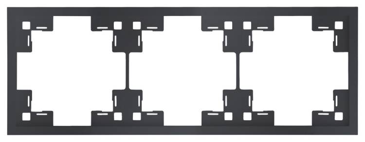 Трехместная рамка Rikett Standart 35830 MB черный сатин