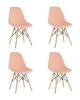 Набор из 4 стульев Stool Group Eames Style DSW Y801-V SEAT peach 70032 x4 персиковый