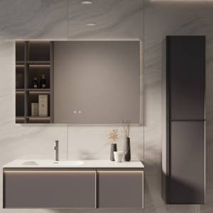 Тумба с раковиной Vincea Elise 1200 2 выкатных ящика, серый матовый