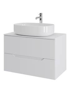 Тумба с раковиной Orange Line Li-80TuwMDF+B04-600W белая матовая, 80.5 см