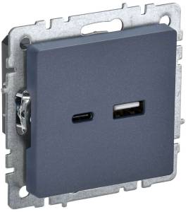 Розетка USB type A+C IEK Brite BR-U22-018-K35 маренго