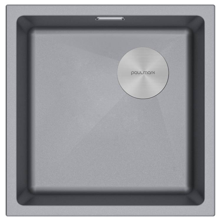 Мойка кухонная Paulmark Lumi 45Uni-Skew LU45SK-GRM Серый Металлик, 45.5x44