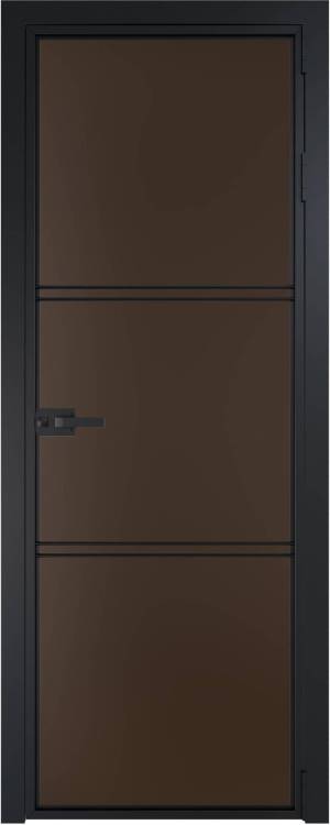 Межкомнатная дверь Profil Doors 3 AX цвет профиля Черный, стекло безопасное 6 мм монохром шоколад 800x2000