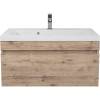 Тумба с раковиной Uperwood Eva 3930313471 подвесная, выдвижной ящик, крафт табачный, 75 см