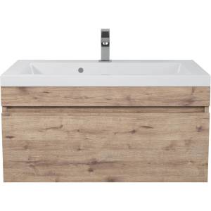 Тумба с раковиной Uperwood Eva 3930313471 подвесная, выдвижной ящик, крафт табачный, 75 см