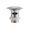 Донный клапан Aquatek AQ6004CR Push-open с переливом, крышка квадратная, хром
