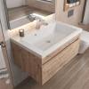 Тумба с раковиной Uperwood Eva подвесная, выдвижной ящик, крафт табачный, 75 см фото 7