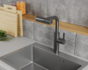 Смеситель для кухни Rush Tinos TI3732-18Grey с выдвижной лейкой, графит фото 2