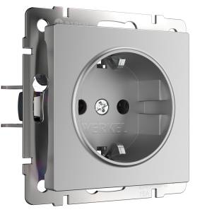 Розетка 1-местная с заземлением Werkel W1171006 серебряный