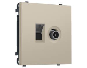 Комплект механизма компьютерной розетки+TV оконечной Ambrella Volt Sigma MS352510 кашемир