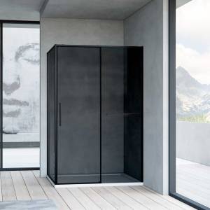 Душевой уголок Vincea Slim Soft VSR-1SS9012CGB 1200x900, черный, стекло тонированное