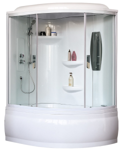 Душевая кабина Royal Bath ALP RB150ALP-T-L/b/g профиль белый, стекло прозрачное, 150x100x225