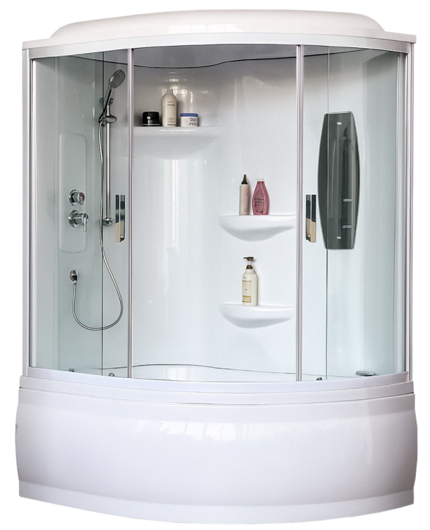 Душевая кабина Royal Bath ALP RB150ALP-T-L/b/g профиль белый, стекло прозрачное, 150x100x225