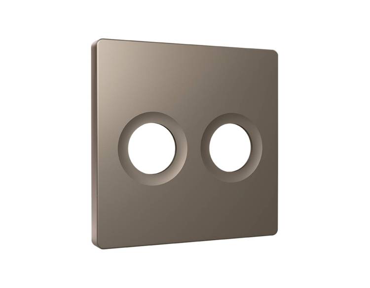Лицевая панель для двойной TV розетки Ambrella Volt Alfa AP6433 темная бронза матовый