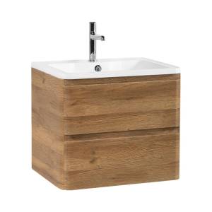 Тумба с раковиной BelBagno ALBANO-600-2C-SO-RR 60x45x50 Rovere Rustico подвесная с двумя выкатными ящиками