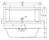 Акриловая ванна Riho Bathtubs B106022005 Rething cubic 180x80 R pulg&play Riho Fall заполнение через перелив, 180x80x62/44 фото 3