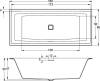 Акриловая ванна Riho Bathtubs B099035005 Still square 180x80, светодиоды и подголовник с размещением на двух сторонах, заполнение через перелив фото 3
