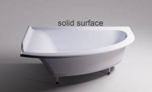 Ванна из искусственного камня Астра-Форм Анастасия 182x125 Solid Surface, левая, белая матовая