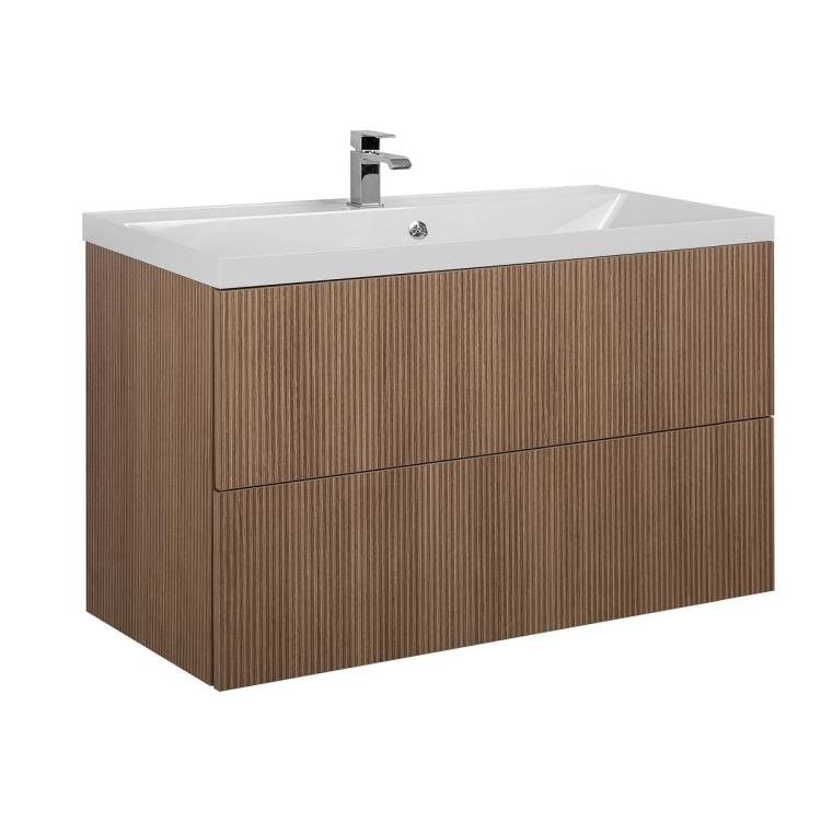 Тумба под раковину Art&Max Verona-Push AM-Verona-Push-1000-2C-SO-KV Коричневый, 99.6x45x55