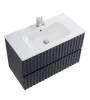 Тумба с раковиной Art&Max Elegant AM-ELEGANT-900-2C-SO-GM-LED подвесная, серый матовый фото 5