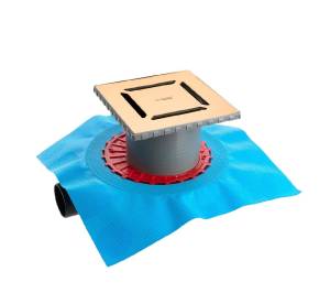 Душевой трап Berges Wasserhaus Zentrum Norma 92363 напольный 150x150 золото глянец, боковой слив