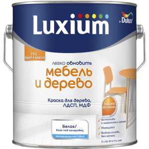 Краска для дерева водно-дисперсионная Luxium Мебель и Дерево матовая база BW 2 л