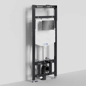 Система инсталляции для унитазов Wasserkraft New Alme 15TLT.010.ME.PB04 клавиша черный глянцевый