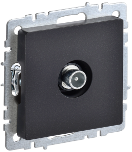 ТВ-розетка проходная IEK Brite BR-A10-P-K02 черный