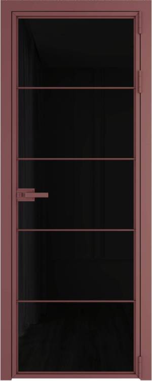 Межкомнатная дверь Profil Doors 5 AX цвет профиля Красный антрацит, стекло безопасное 6 мм черный триплекс 700x2000