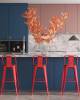 Набор из 6 барных стульев Stool Group Tolix YD-H765E-W LG-03 X6 красный глянцевый, темное дерево, со спинкой фото 4
