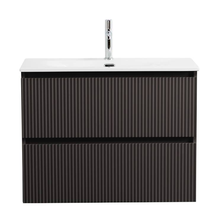 Тумба с раковиной BelBagno UNO-MINI 80 подвесная, Темно-Серый Матовый