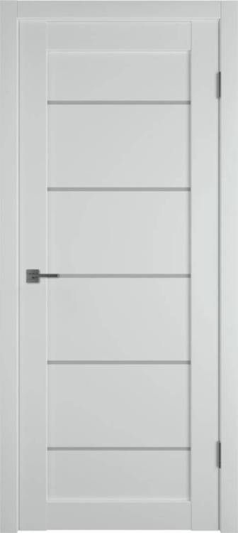 Межкомнатная дверь Владимирская Фабрика Дверей Emalex 27 Emalex Steel стекло White Cloud 600x2000