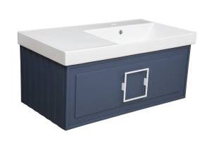 Тумба с раковиной La Fenice Cubo FNC-01-CUB-BG-90 Синий R, ручка хром